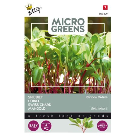 Buzzy Microgreens, Poirée mélange Arc-en-ciel - Buzzy Microgreens, Snijbiet Regenboogmengsel