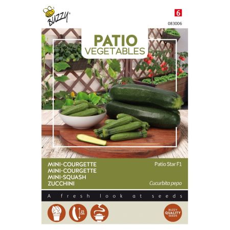 Buzzy Patio Veggies, Mini-Courgette Patio Star F1 - Buzzy Patio Veggies, Courgette Patio Star F1