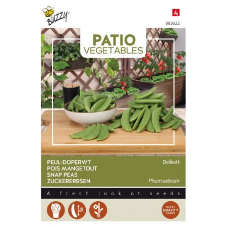 Buzzy Patio Veggies, Pois Mangetout Delikett - Buzzy Patio Veggies, Sugar Snap delikett