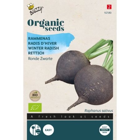 Buzzy Organic Radis d'hiver Ronde Zwarte - noir rond (BIO) - Buzzy Organic Rammenas Ronde Zwarte (BIO)