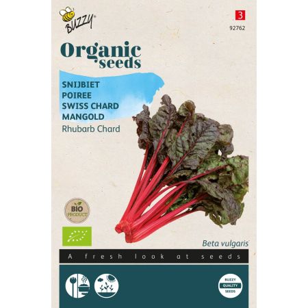 Buzzy Organic Poiree Rhubarb Chard (BIO) - Buzzy Organic Snijbiet Rhubard Chard  (BIO)